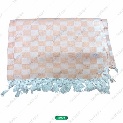 Checkered Cotton Rumal with Tassels