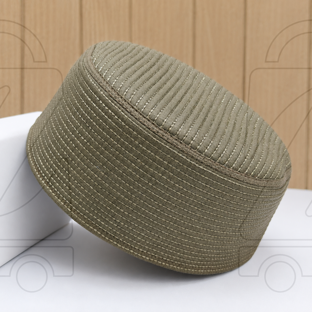 Junaid Jamshed Premium Quality  Prayer Cap  ( Straight Line)