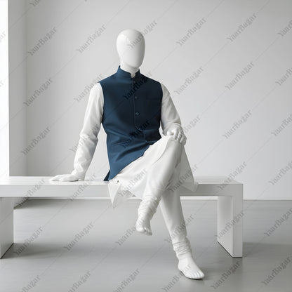 Royal Sapphire Nehru Waistcoat
