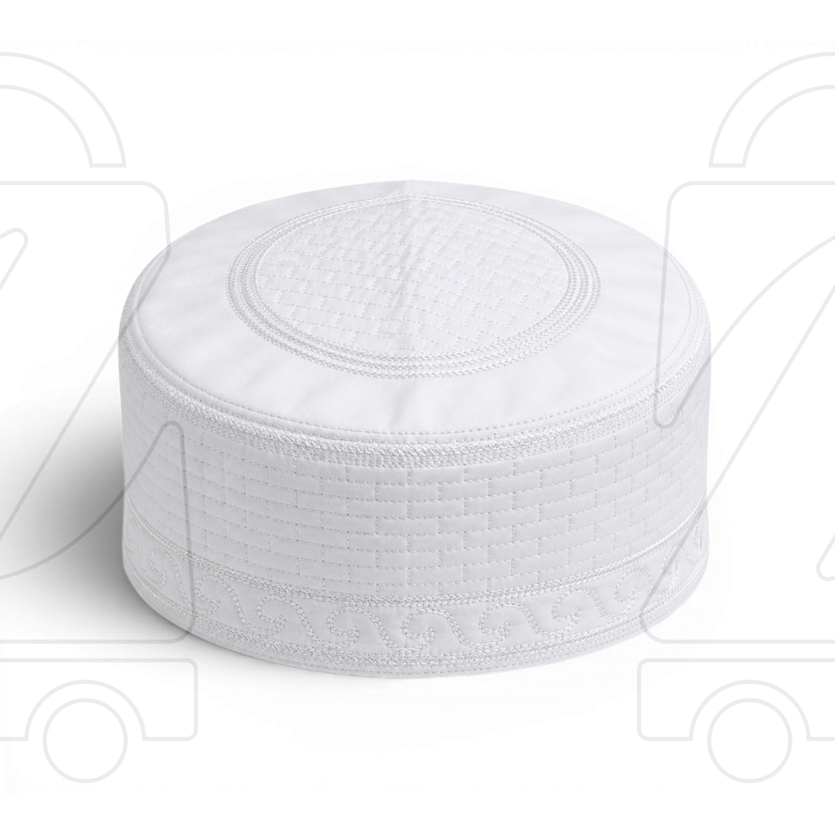 Boogie White Embroidered Muslim Topi