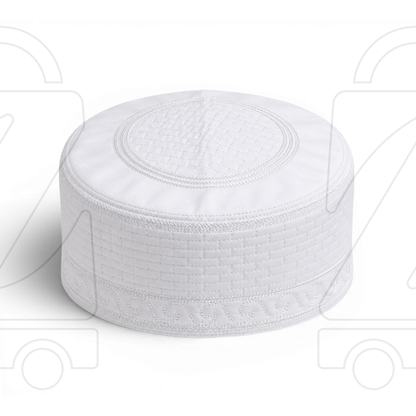 Boogie White Embroidered Muslim Topi