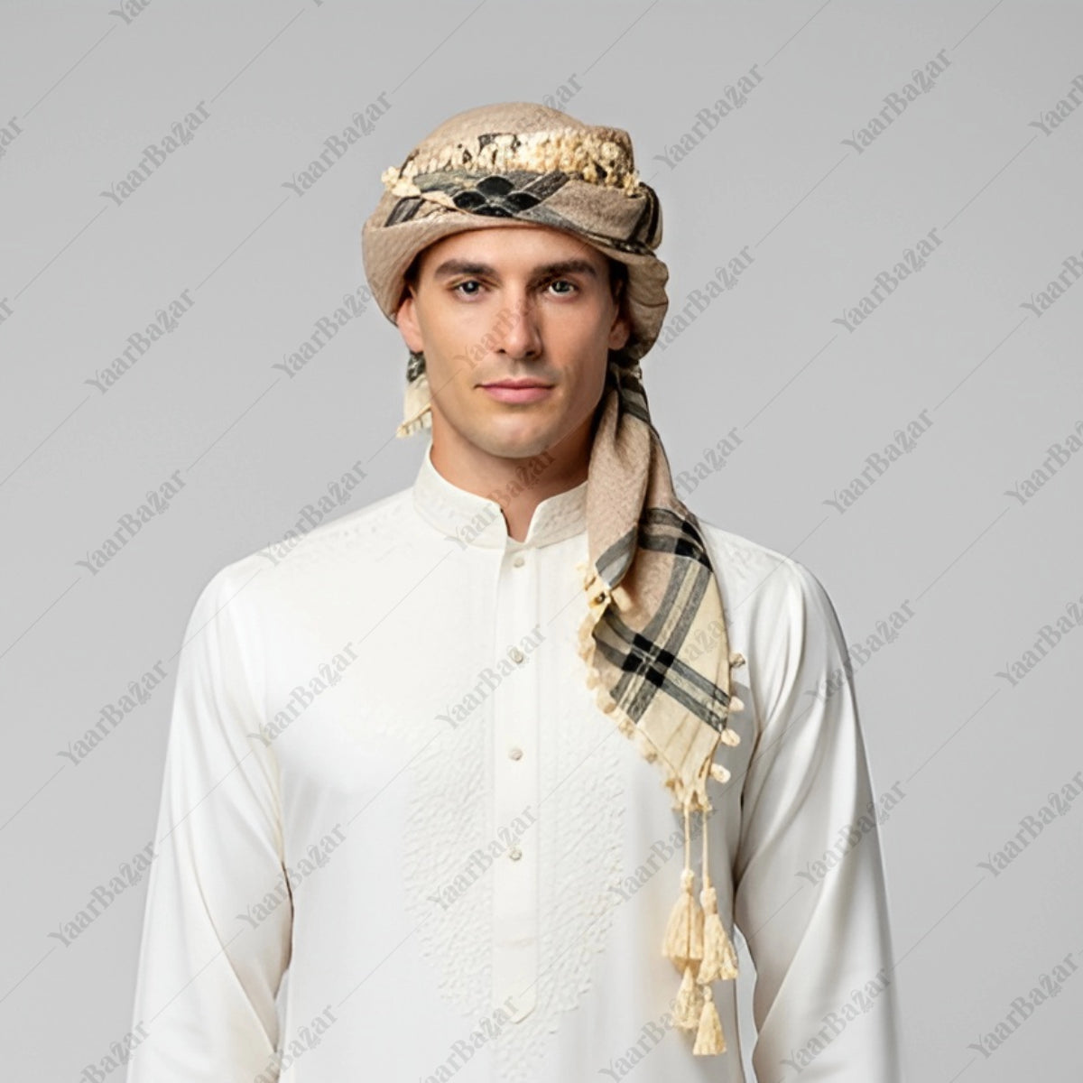 Checkered Cotton Rumal with Tassels