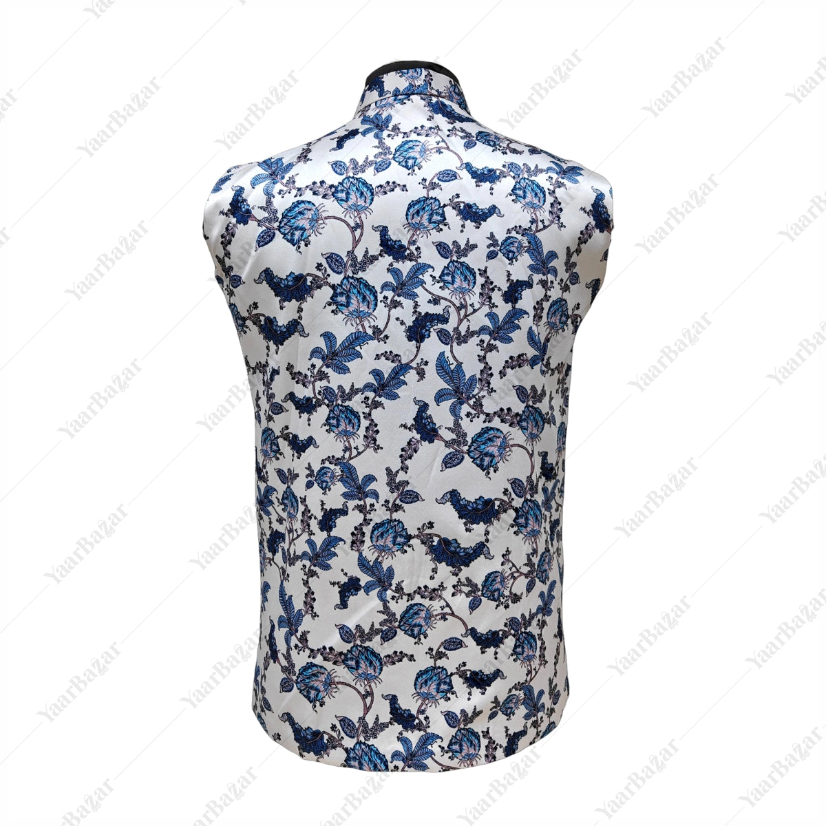 Blue Bloom Nehru Waistcoat
