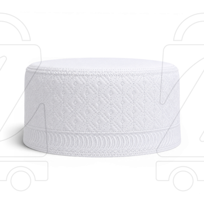 Boogie White Embroidered Muslim Topi