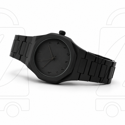 Matte Black Arabic Aura Watch for Men
