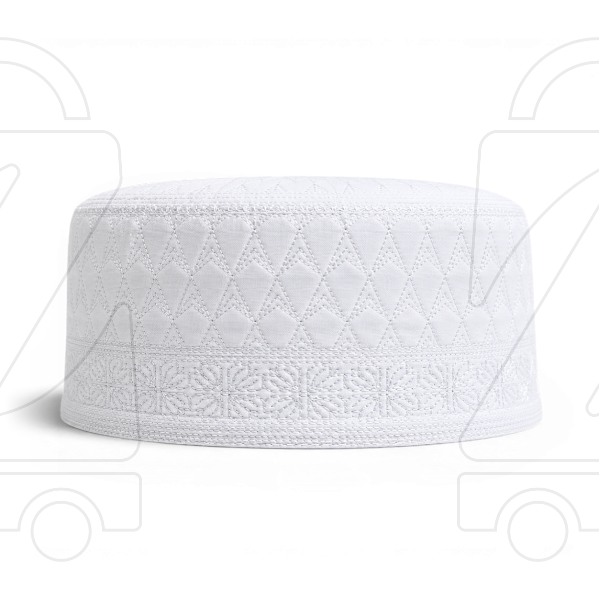 Boogie White Embroidered Muslim Topi