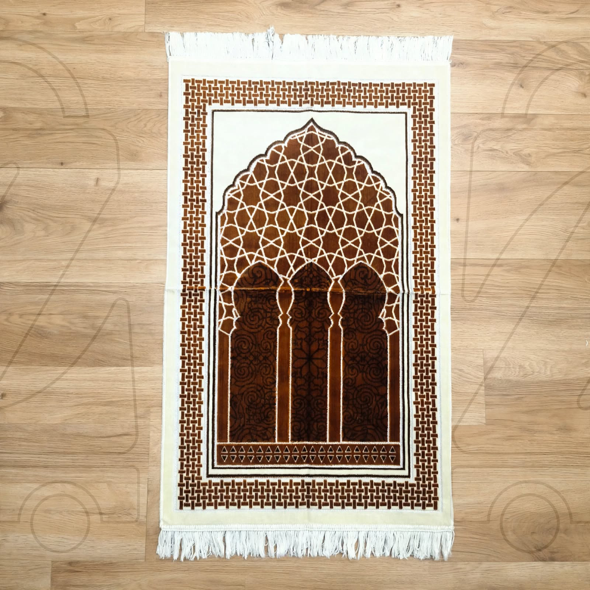 Turkish Brown Soft Velvet Prayer Janamaz