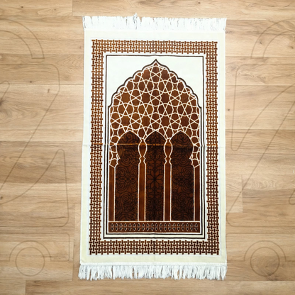Turkish Brown Soft Velvet Prayer Janamaz