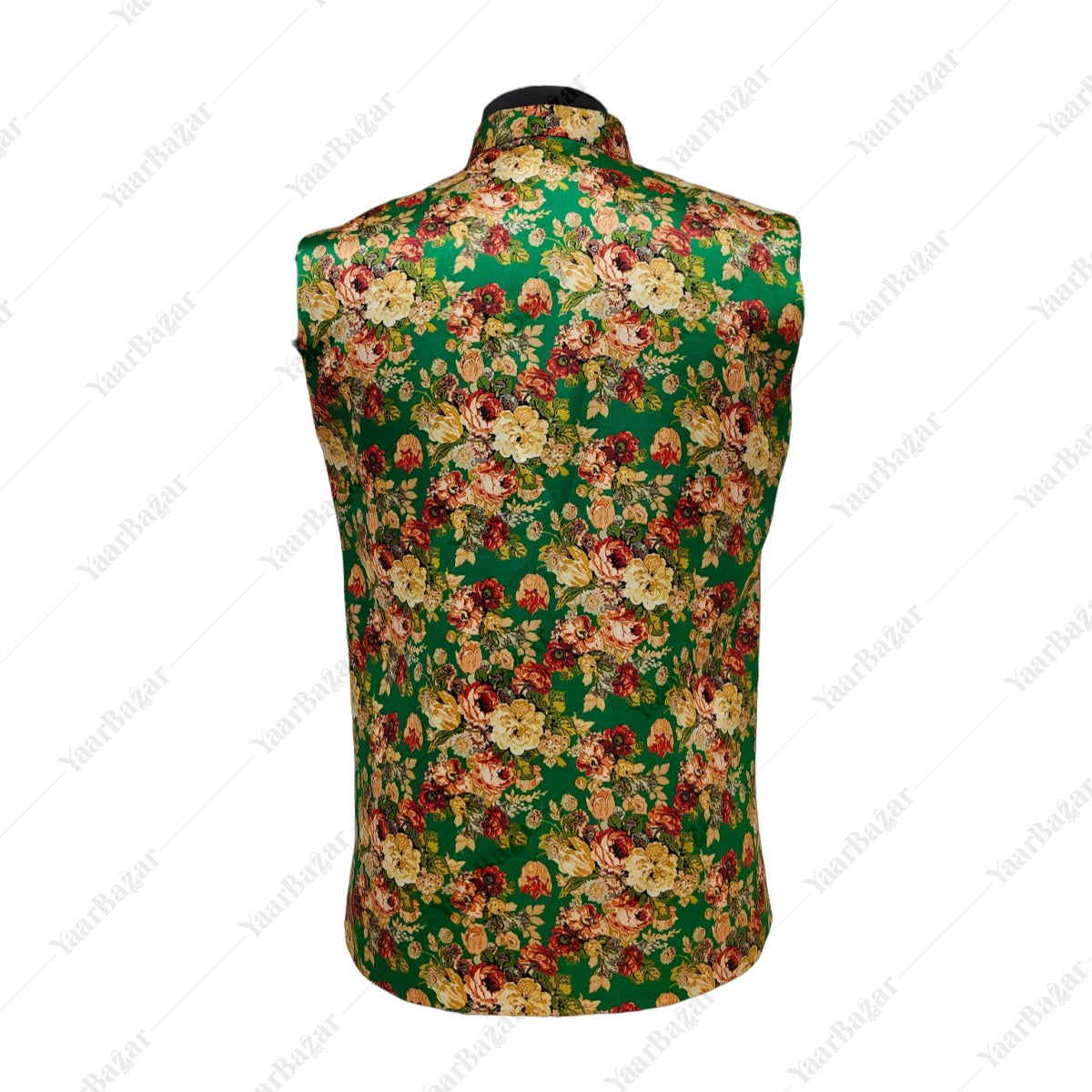 Emerald Floral Nehru Waistcoat