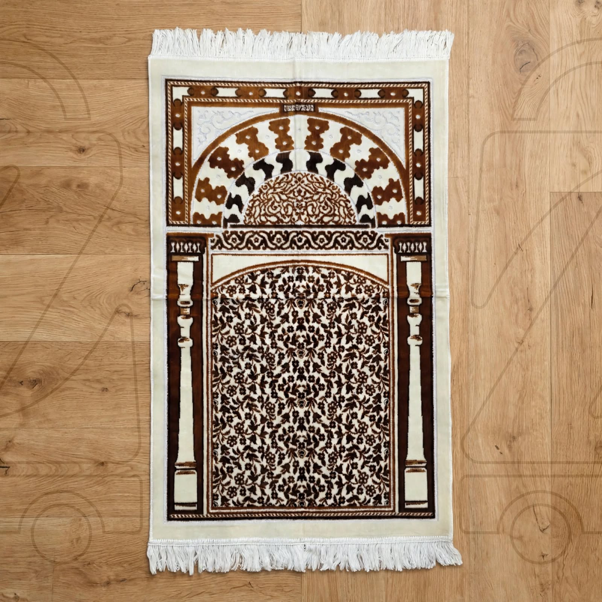 Turkish Brown Arch Velvet Prayer Janamaz