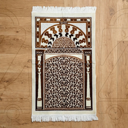 Turkish Brown Arch Velvet Prayer Janamaz