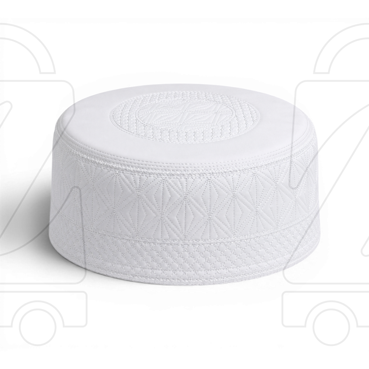 Boogie White Embroidered Muslim Topi