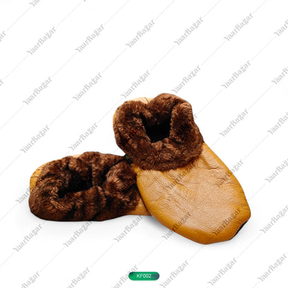 Winter Women Leather Socks | Khuffain | Warm | Leather Lined