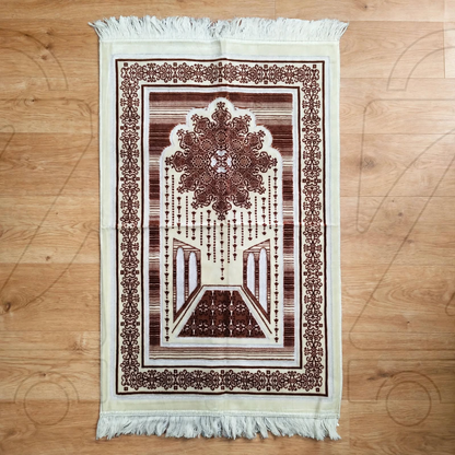 Turkish Brown Masjid Soft Velvet Prayer Janamaz