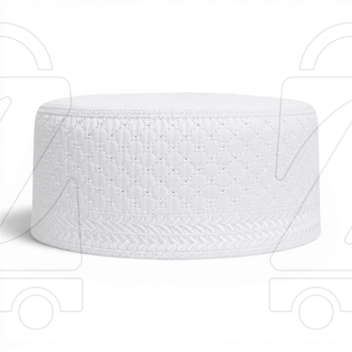Boogie White Embroidered Muslim Topi