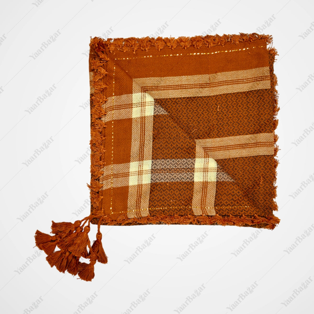 Checkered Cotton Rumal with Tassels