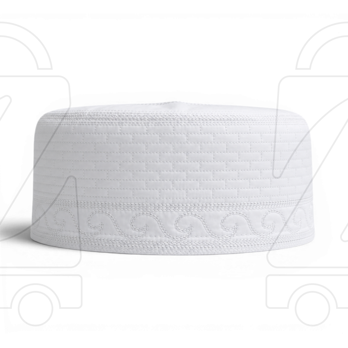 Boogie White Embroidered Muslim Topi