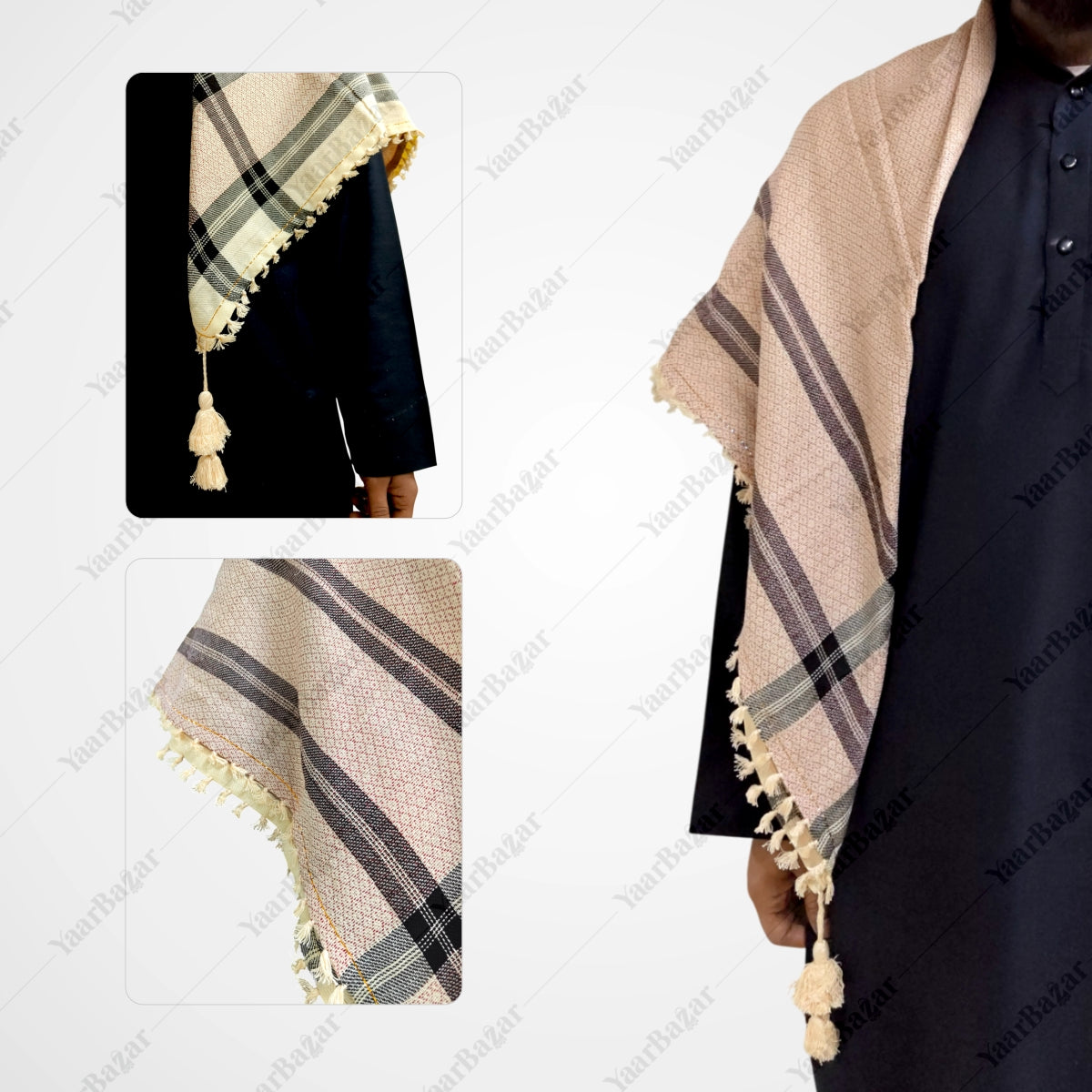 Checkered Cotton Rumal with Tassels