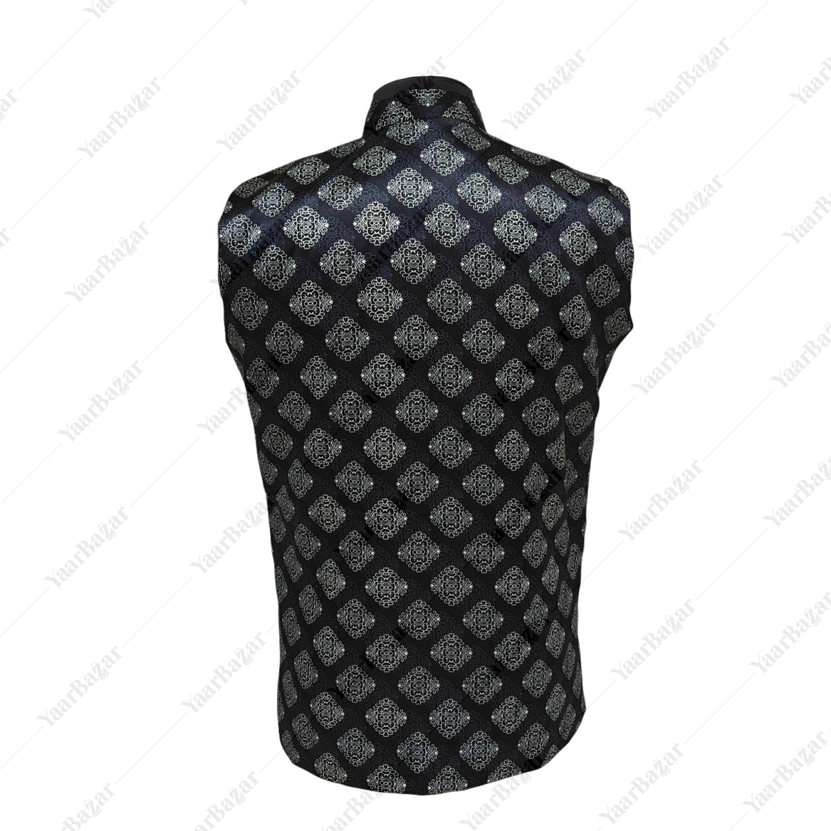 Printed Satin Nehru Waistcoat