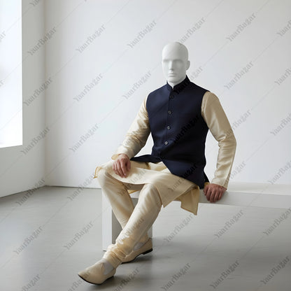 Royal Sapphire Nehru Waistcoat