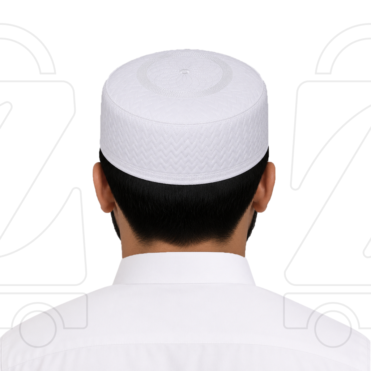 Boogie White Embroidered Muslim Topi