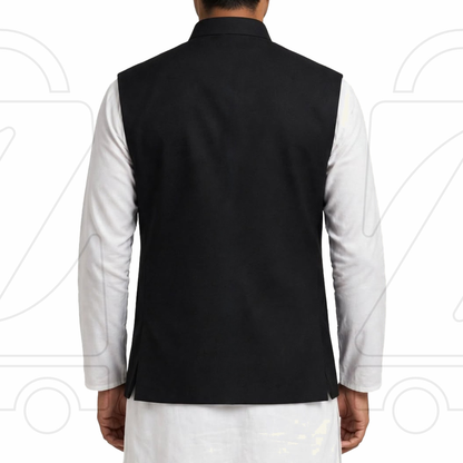Classic Men’s Band Collar Waistcoat | 4 Pocket Sadri