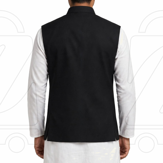Classic Men’s Band Collar Waistcoat | 4 Pocket Sadri