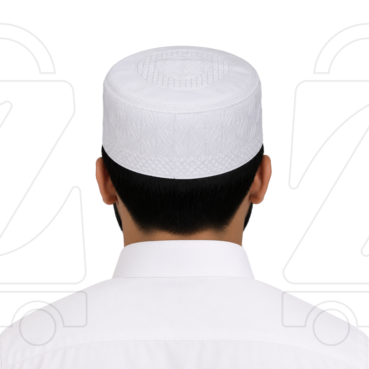 Boogie White Embroidered Muslim Topi