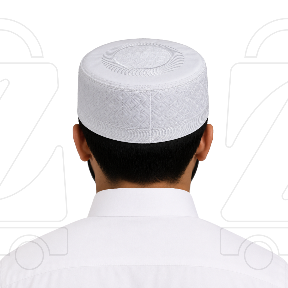 Boogie White Embroidered Muslim Topi