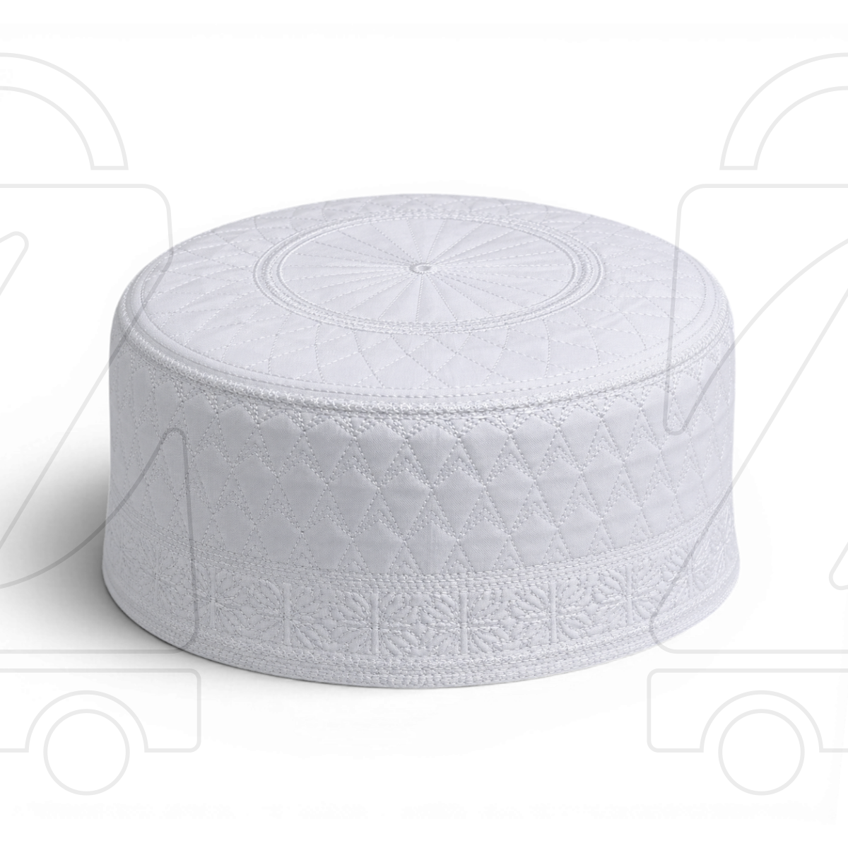 Boogie White Embroidered Muslim Topi