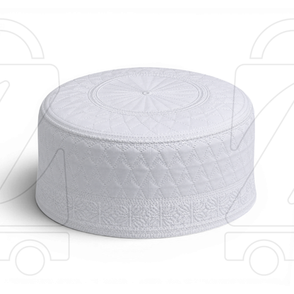 Boogie White Embroidered Muslim Topi