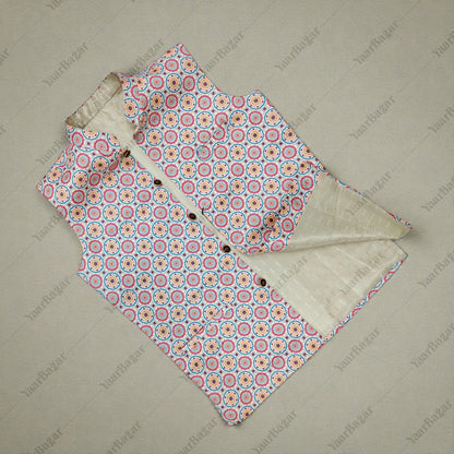 Pastel Medallion Nehru Waistcoat