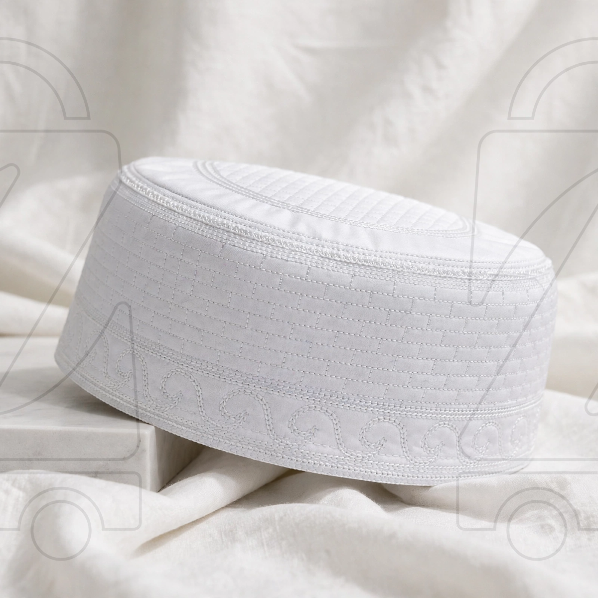 Boogie White Embroidered Muslim Topi