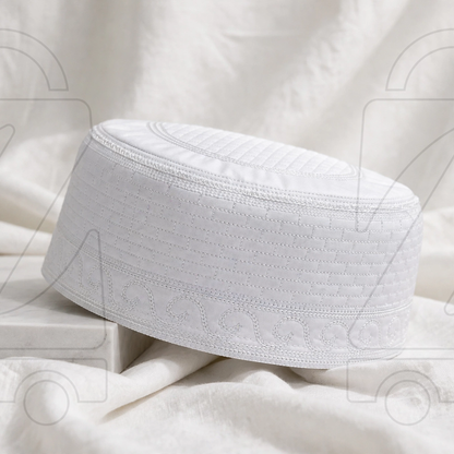 Boogie White Embroidered Muslim Topi