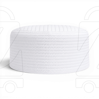 Boogie White Embroidered Muslim Topi