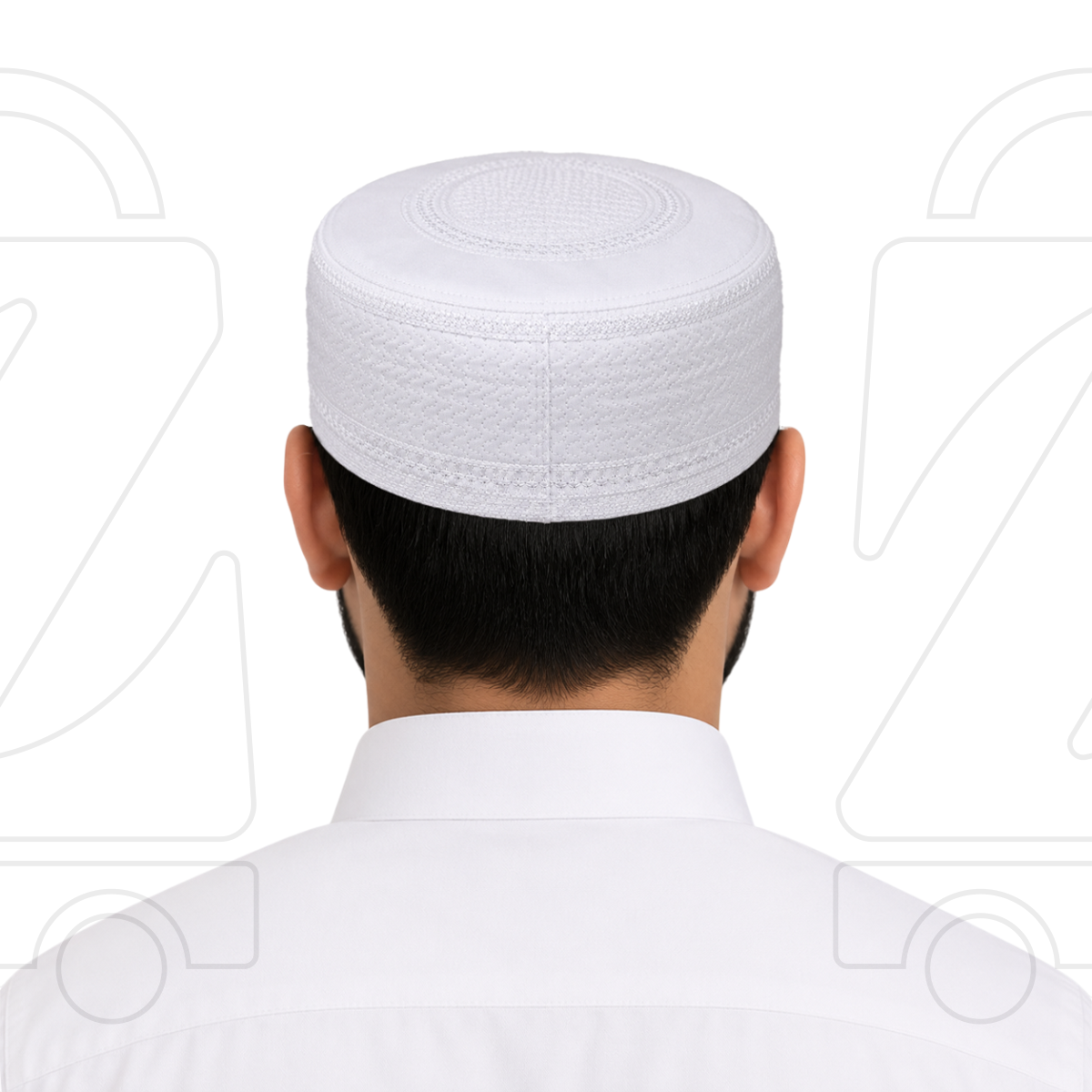 Boogie White Embroidered Muslim Topi