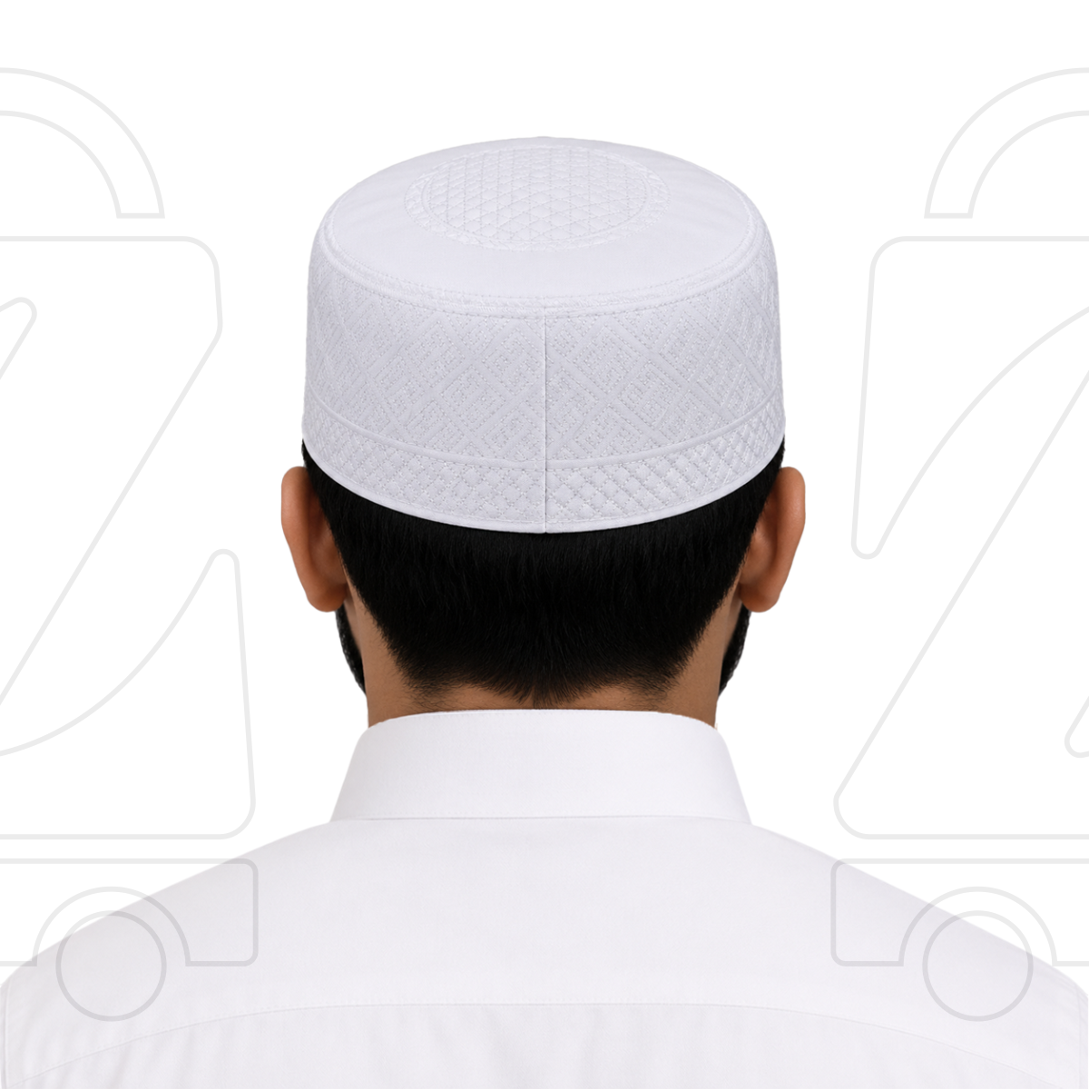 Boogie White Embroidered Muslim Topi