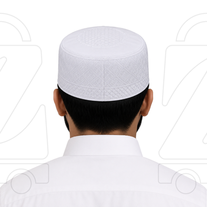 Boogie White Embroidered Muslim Topi