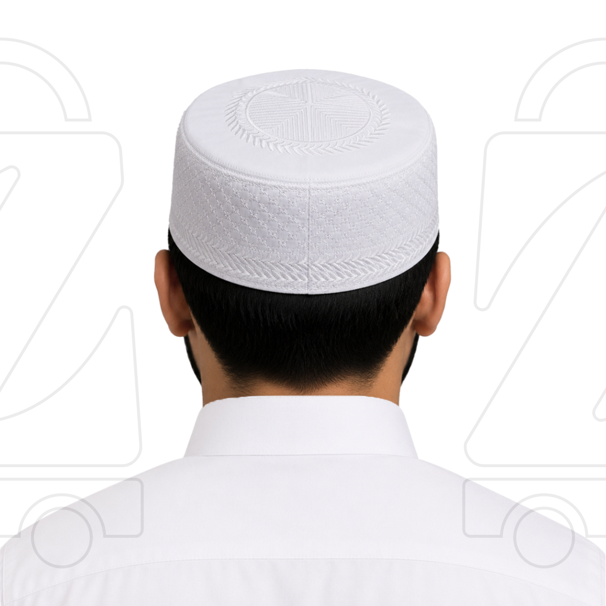 Boogie White Embroidered Muslim Topi