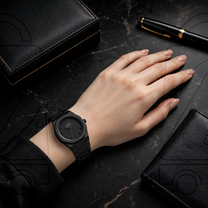Personalized Matte Black Watch for Women