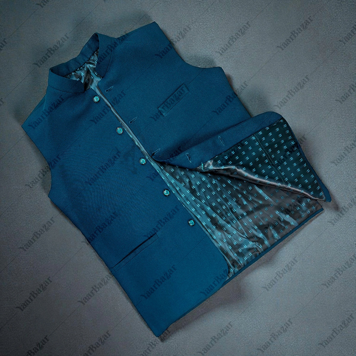 Royal Sapphire Nehru Waistcoat