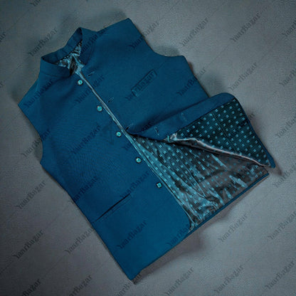Royal Sapphire Nehru Waistcoat