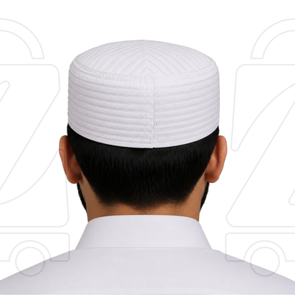 Boogie White Embroidered Muslim Topi