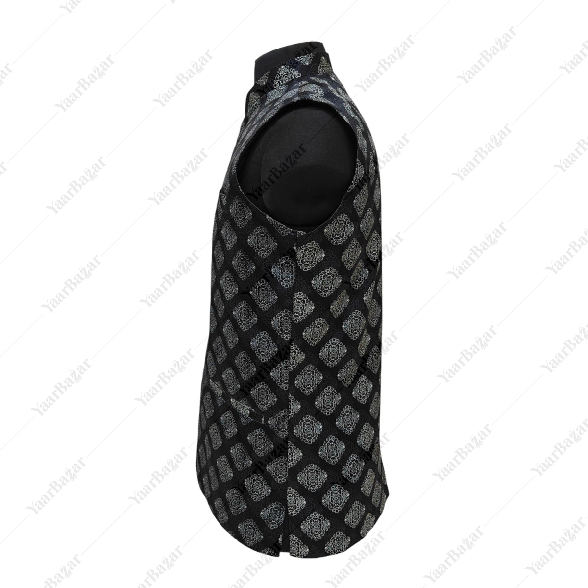 Printed Satin Nehru Waistcoat