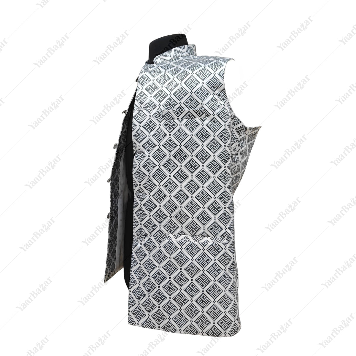Silver Mosaic Nehru Waistcoat