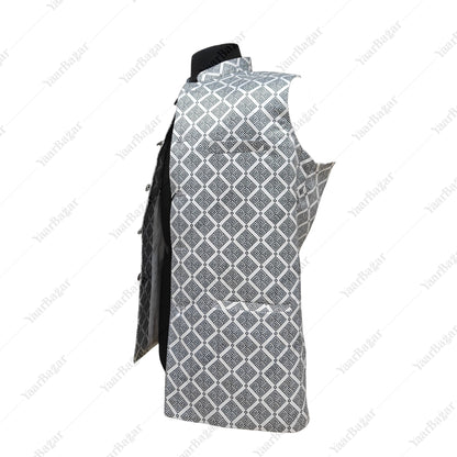 Silver Mosaic Nehru Waistcoat