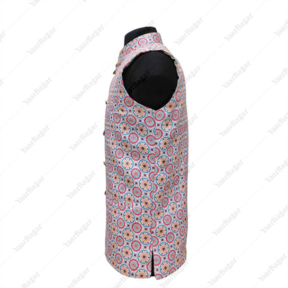 Pastel Medallion Nehru Waistcoat