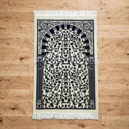 Turkish Teal Arch Velvet Prayer Janamaz
