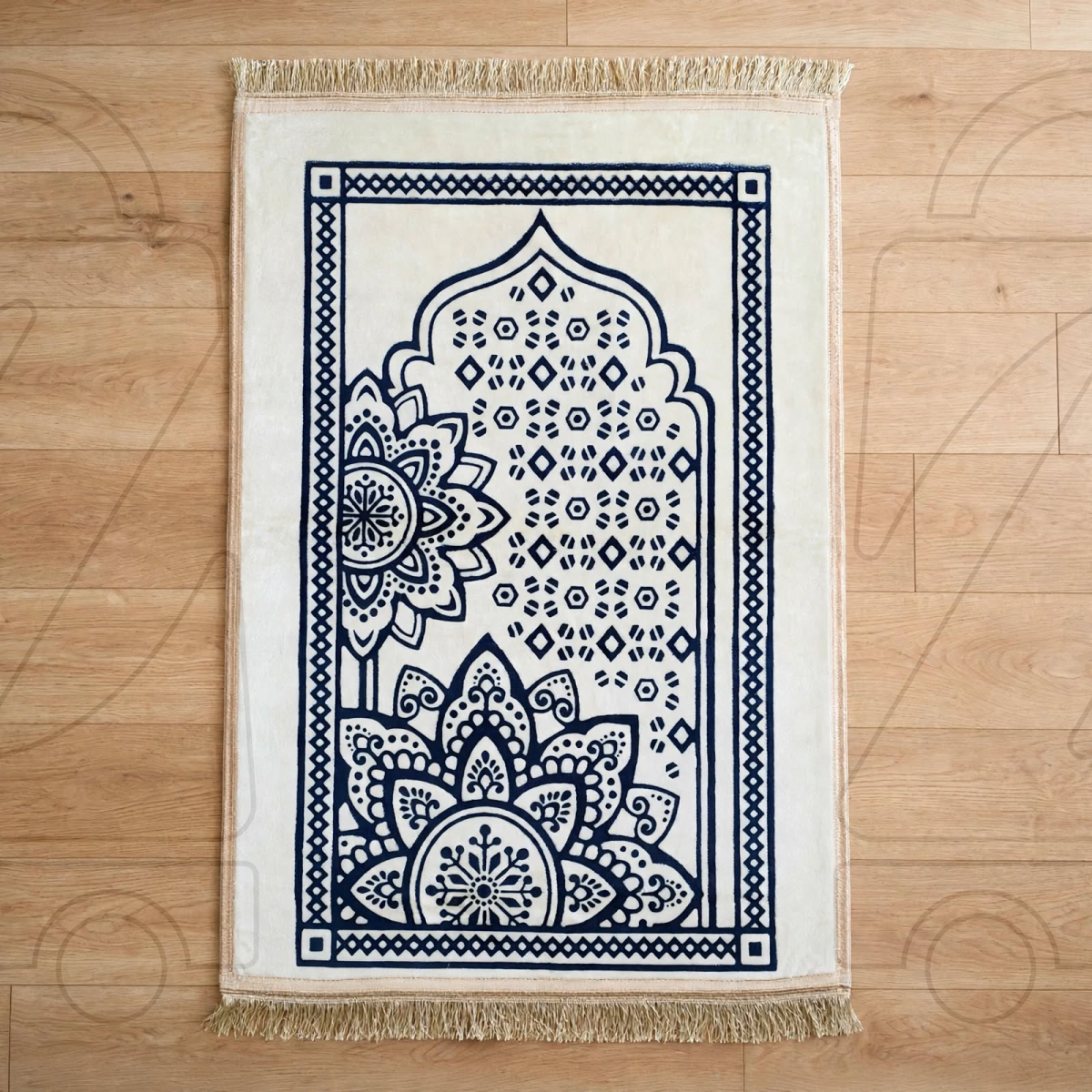 Turkish Floral Mehrab Velvet Prayer Janamaz