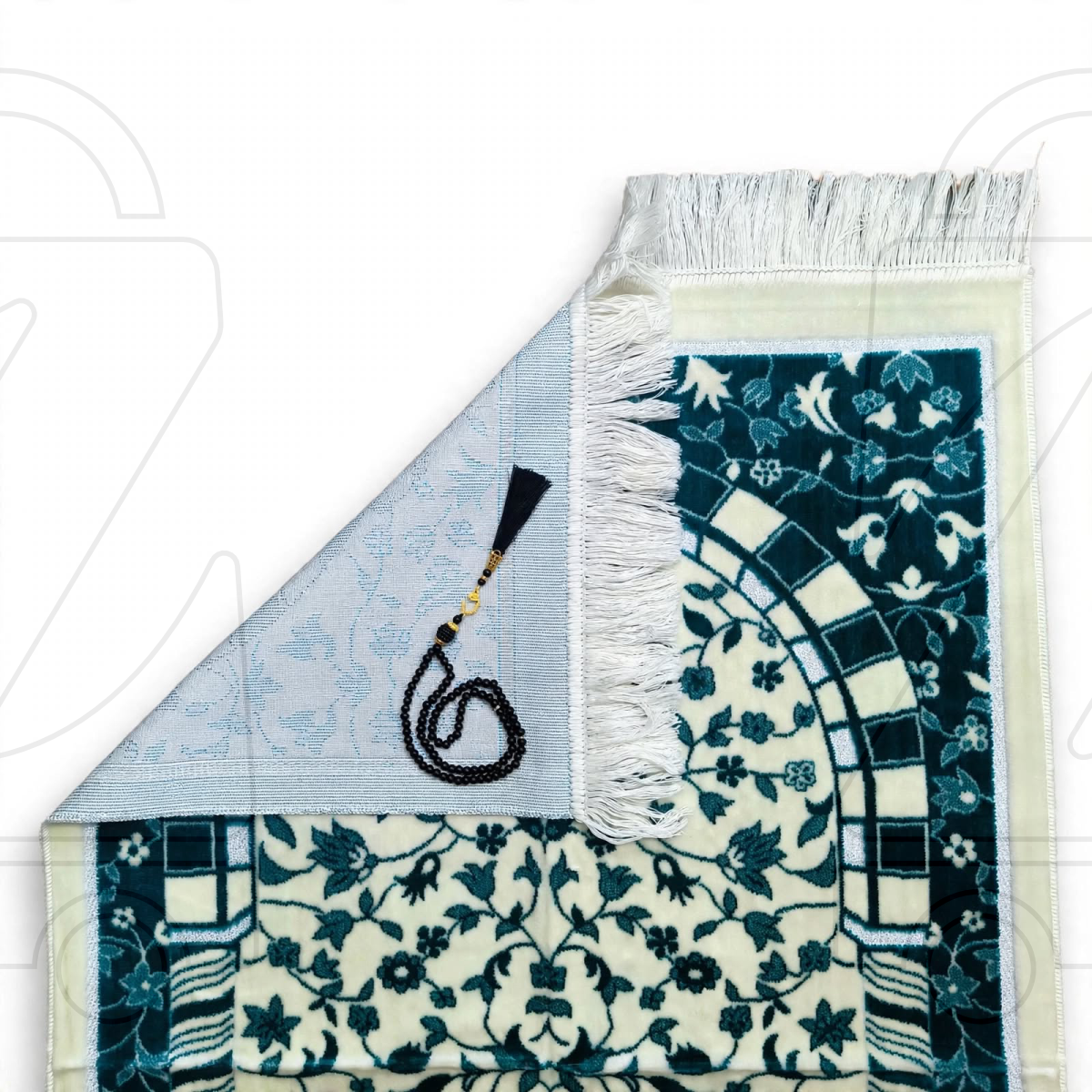 Turkish Black Royal Soft Velvet Prayer Janamaz